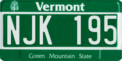 VT license plate NJK195