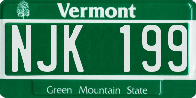 VT license plate NJK199