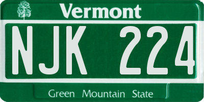 VT license plate NJK224