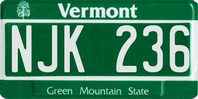 VT license plate NJK236