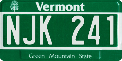 VT license plate NJK241