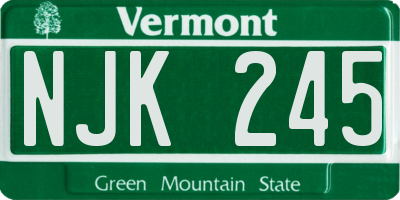 VT license plate NJK245