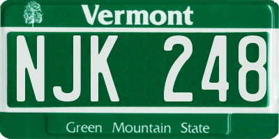 VT license plate NJK248