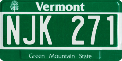 VT license plate NJK271
