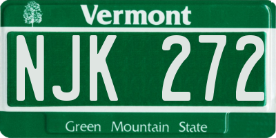 VT license plate NJK272