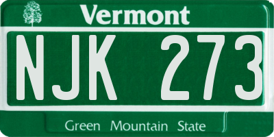 VT license plate NJK273
