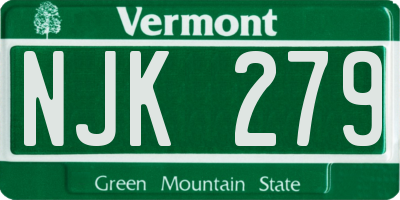 VT license plate NJK279