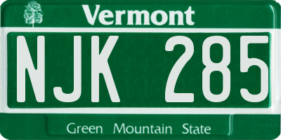 VT license plate NJK285