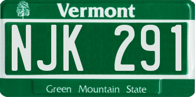 VT license plate NJK291