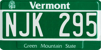 VT license plate NJK295