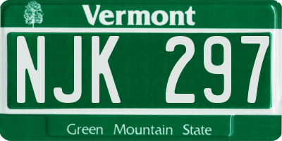 VT license plate NJK297