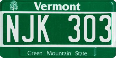 VT license plate NJK303