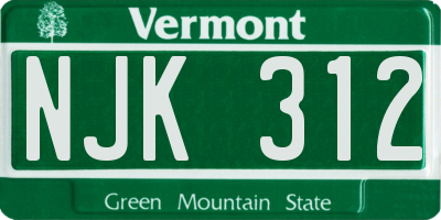 VT license plate NJK312
