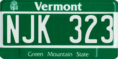 VT license plate NJK323