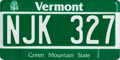 VT license plate NJK327