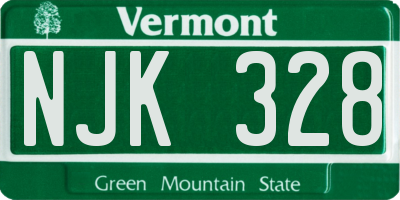 VT license plate NJK328