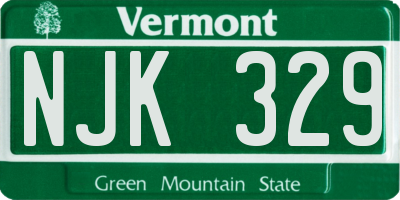 VT license plate NJK329