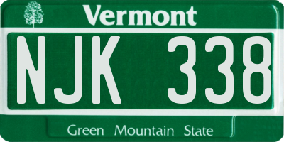 VT license plate NJK338