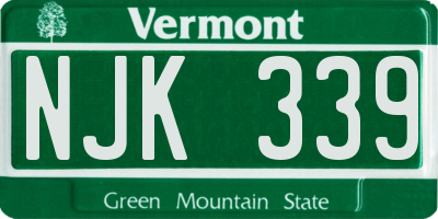 VT license plate NJK339