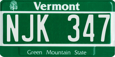 VT license plate NJK347