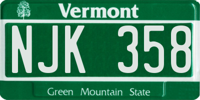 VT license plate NJK358