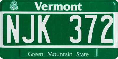 VT license plate NJK372