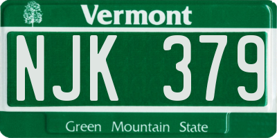 VT license plate NJK379