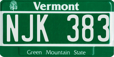 VT license plate NJK383
