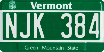 VT license plate NJK384