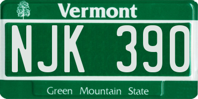 VT license plate NJK390