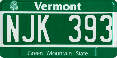VT license plate NJK393