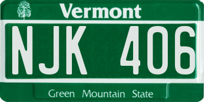 VT license plate NJK406