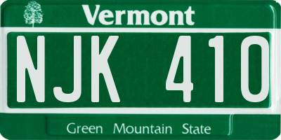 VT license plate NJK410
