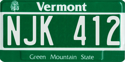 VT license plate NJK412