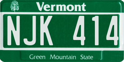 VT license plate NJK414