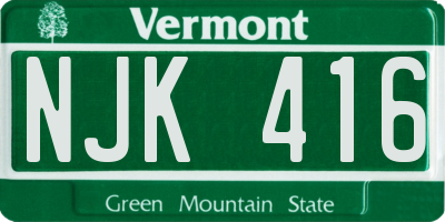 VT license plate NJK416