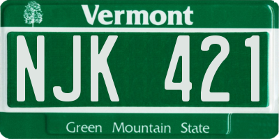 VT license plate NJK421