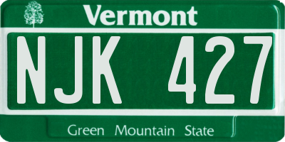 VT license plate NJK427