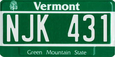VT license plate NJK431