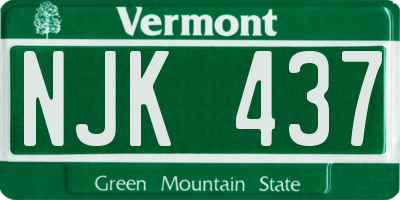 VT license plate NJK437