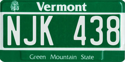 VT license plate NJK438