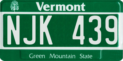VT license plate NJK439