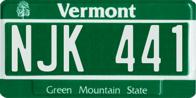 VT license plate NJK441