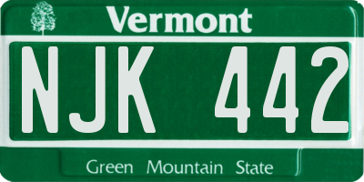 VT license plate NJK442