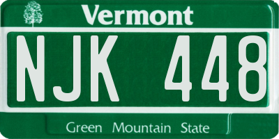 VT license plate NJK448