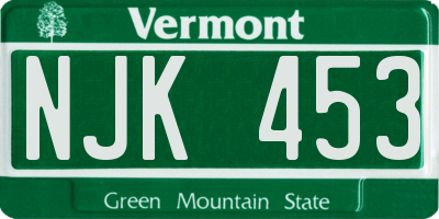 VT license plate NJK453