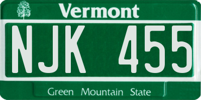 VT license plate NJK455