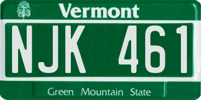 VT license plate NJK461