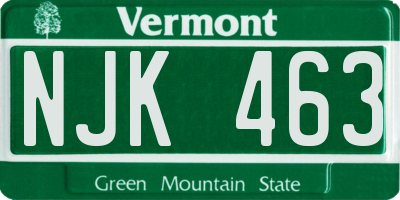 VT license plate NJK463