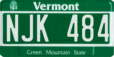 VT license plate NJK484